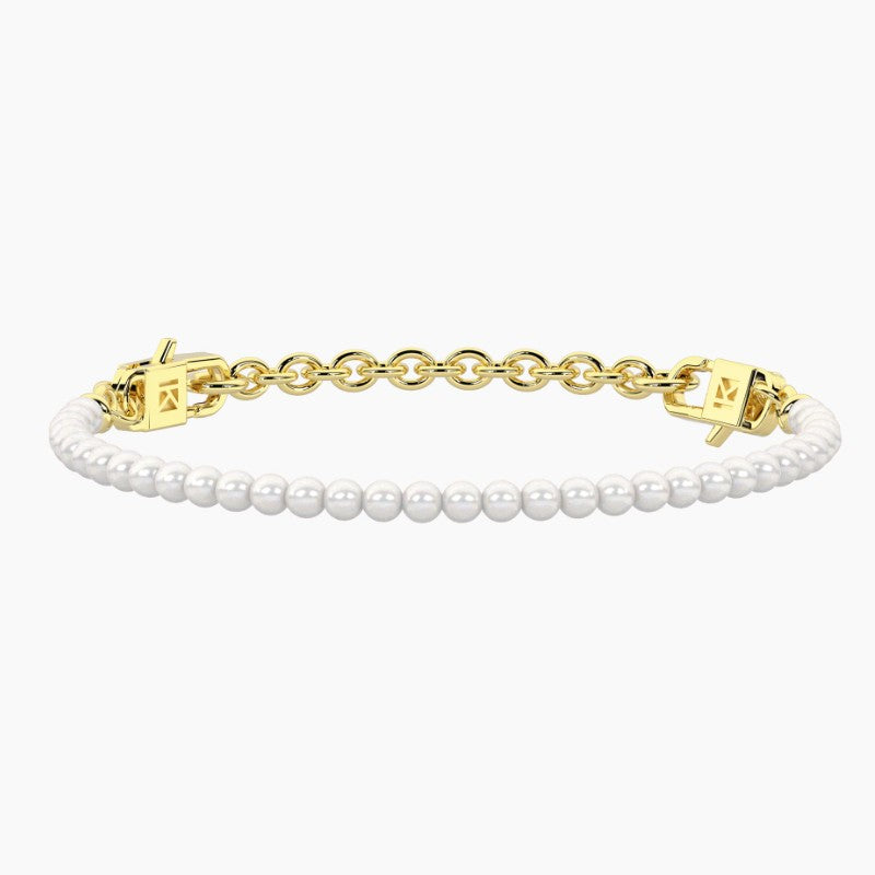 Bracciale da donna componibile in acciaio dorato con perle conchiglia Kidult 732385