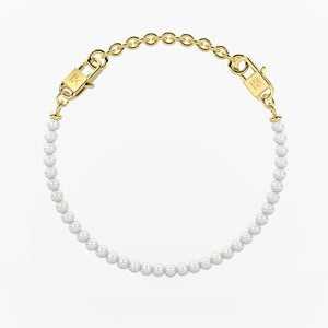Bracciale da donna componibile in acciaio dorato con perle conchiglia Kidult 732385
