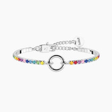 Cargar imagen en el visor de la galería, Bracciale da donna in acciaio con cristallo multicolore DUETTO Kidult 732410
