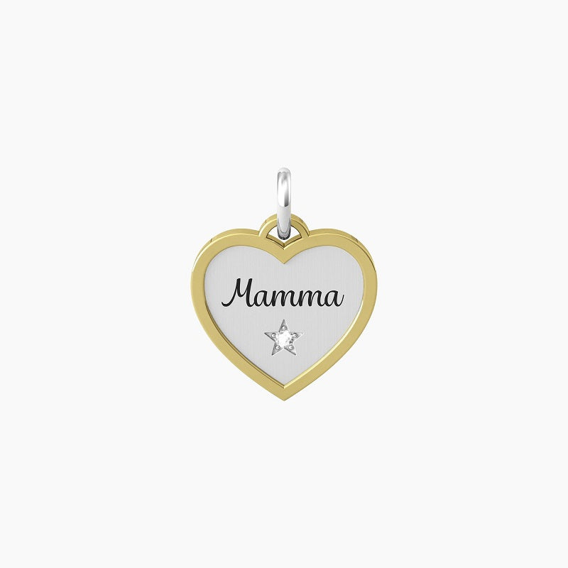 Ciondolo cuore con scritta mamma e cristallo Family Kidult 741040