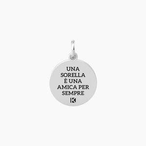 Ciondolo con scritta sorella ed elemento cuore Family Kidult 741057