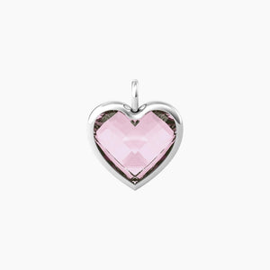 Ciondolo grande a cuore in glass rosa Energy Stone Kidult 741087