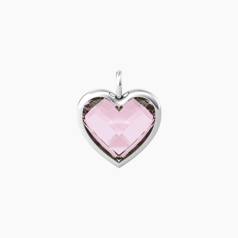 Ciondolo grande a cuore in glass rosa Energy Stone Kidult 741087