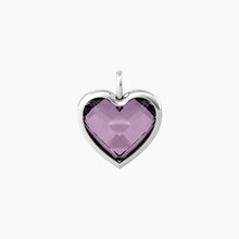 Carica l&#39;immagine nel visualizzatore di Gallery, Ciondolo grande a cuore in glass viola Energy Stone Kidult 741088

