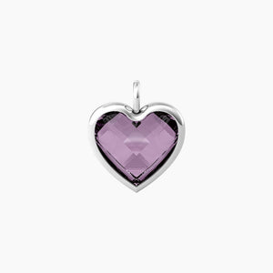Ciondolo grande a cuore in glass viola Energy Stone Kidult 741088