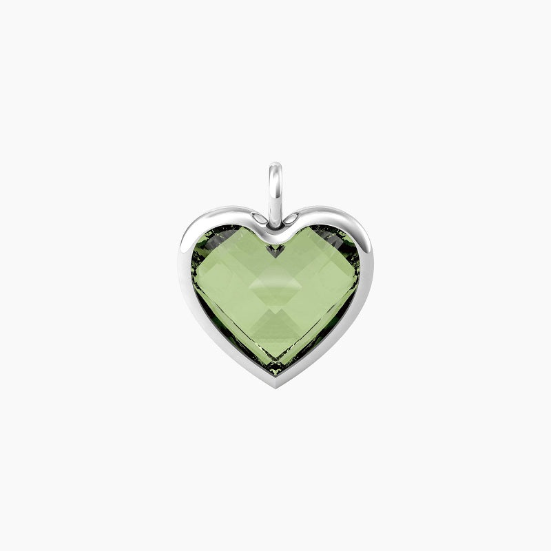 Ciondolo grande a cuore in glass verde Energy Stone Kidult 741089