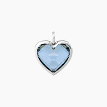 Carica l&#39;immagine nel visualizzatore di Gallery, Ciondolo grande a cuore in glass azzurro Energy Stone Kidult 741090
