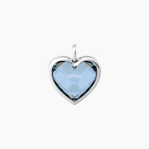 Ciondolo grande a cuore in glass azzurro Energy Stone Kidult 741090