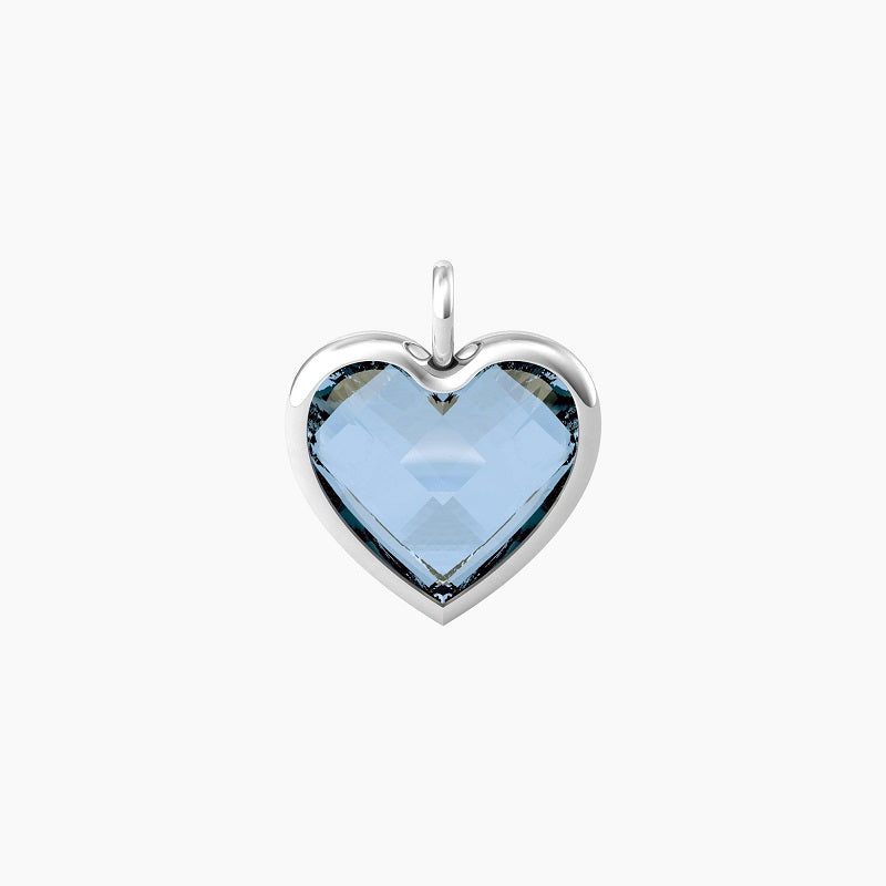 Ciondolo grande a cuore in glass azzurro Energy Stone Kidult 741090
