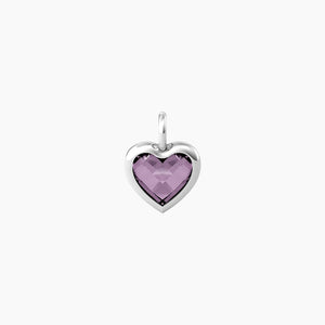 Ciondolo a forma di cuore in glass viola Energy Stone Kidult 741093