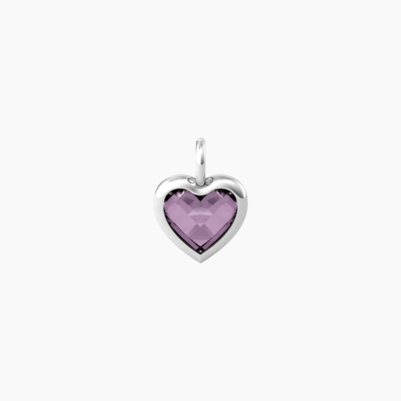 Ciondolo a forma di cuore in glass viola Energy Stone Kidult 741093