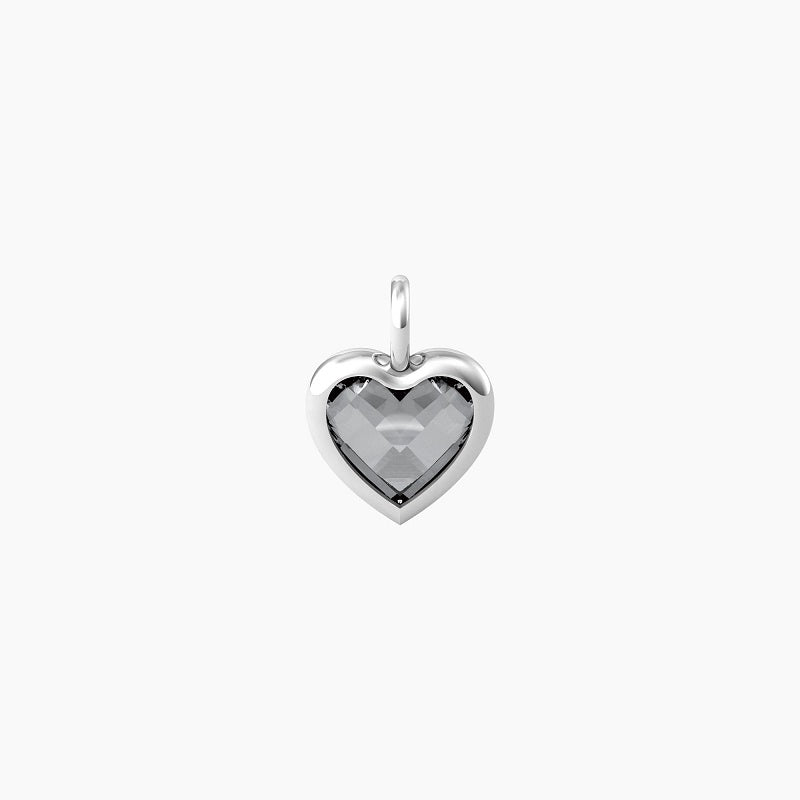 Ciondolo a forma di cuore in glass grigio Energy Stone Kidult 741096