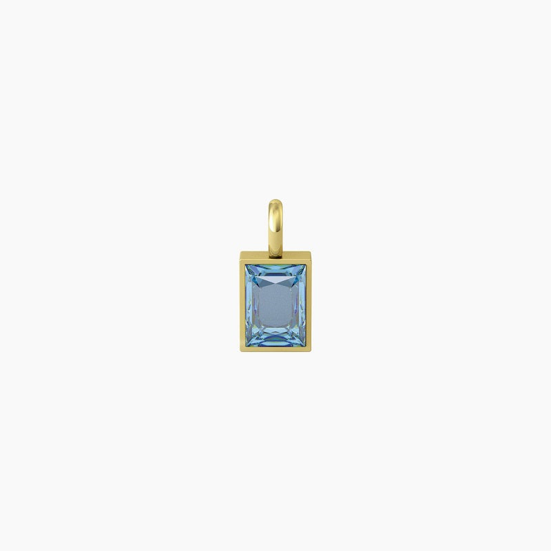 Ciondolo con zircone azzurro taglio baguette Energy Stone Kidult 741135