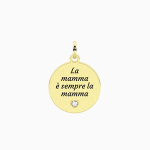 Ciondolo in acciaio dorato con frase per la mamma Kidult 741211