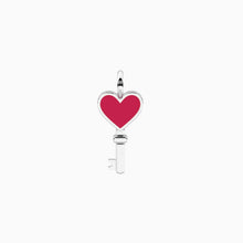 Carica l&#39;immagine nel visualizzatore di Gallery, Ciondolo in acciaio a forma di chiave con cuore in cristalli Kidult 741247
