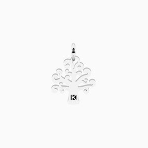 Ciondolo in acciaio a forma di albero della vita con cristalli Kidult 741248