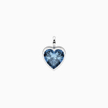 Carica l'immagine nel visualizzatore di Gallery, Ciondolo in acciaio con cristallo azzurro taglio cuore Kidult 741253
