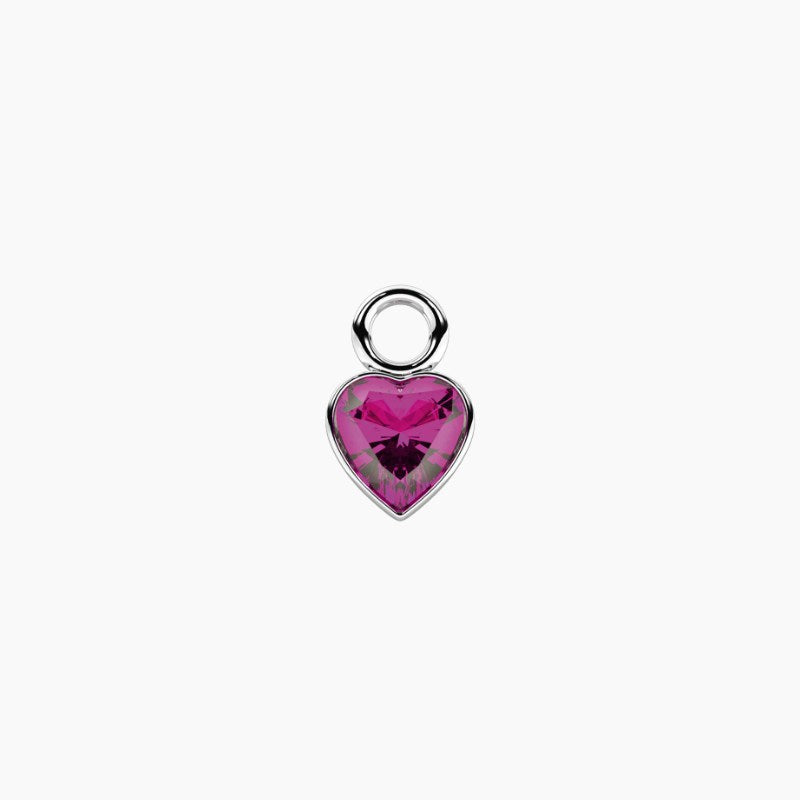 Ciondolo in acciaio a cuore rosa per orecchini Kidult 741260