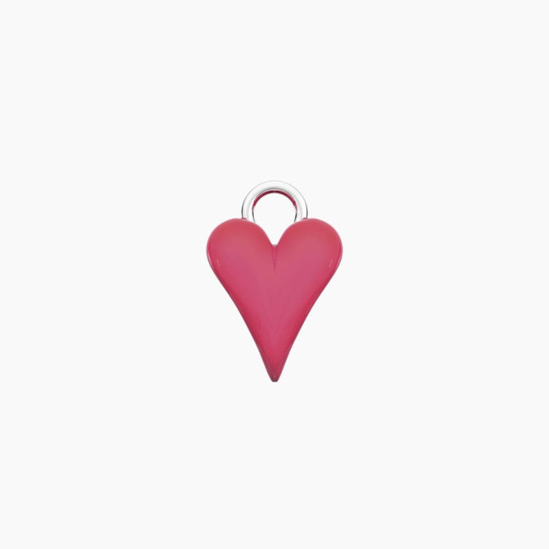 Ciondolo in acciaio per orecchini a forma di cuore rosa KIdult 741290