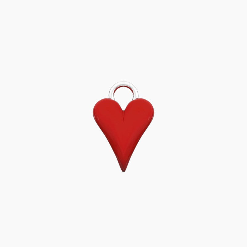 Ciondolo in acciaio per orecchini a forma di cuore rosso Kidult 741291