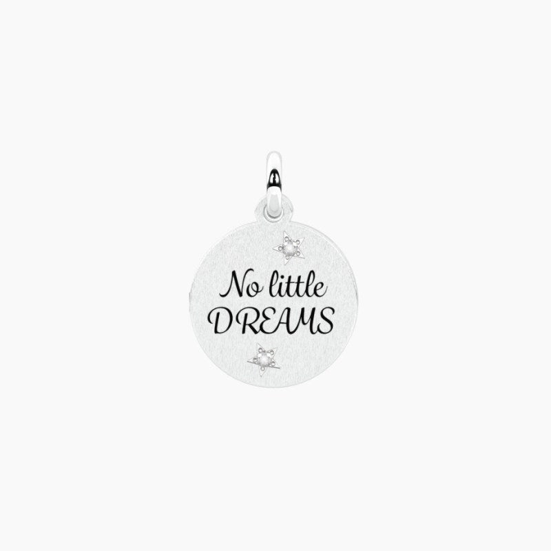 Ciondolo in acciaio con frase No little dreams Kidult 741315