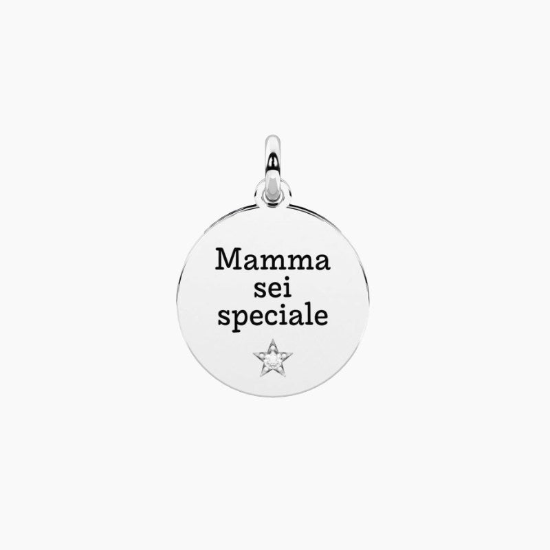 Ciondolo in acciaio con frase per la mamma Kidult 741318