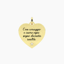 Carica l'immagine nel visualizzatore di Gallery, Ciondolo in acciaio cuore con scritta SOGNO DIVENTA REALTÀ Kidult 741363
