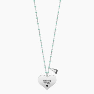 Collana da donna lunga in acciaio con ciondolo cuore Kidult 751017