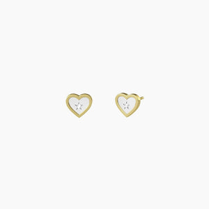 Orecchini Da Donna A Cuore Con Bordo Dorato E Cristallo Kidult 761005