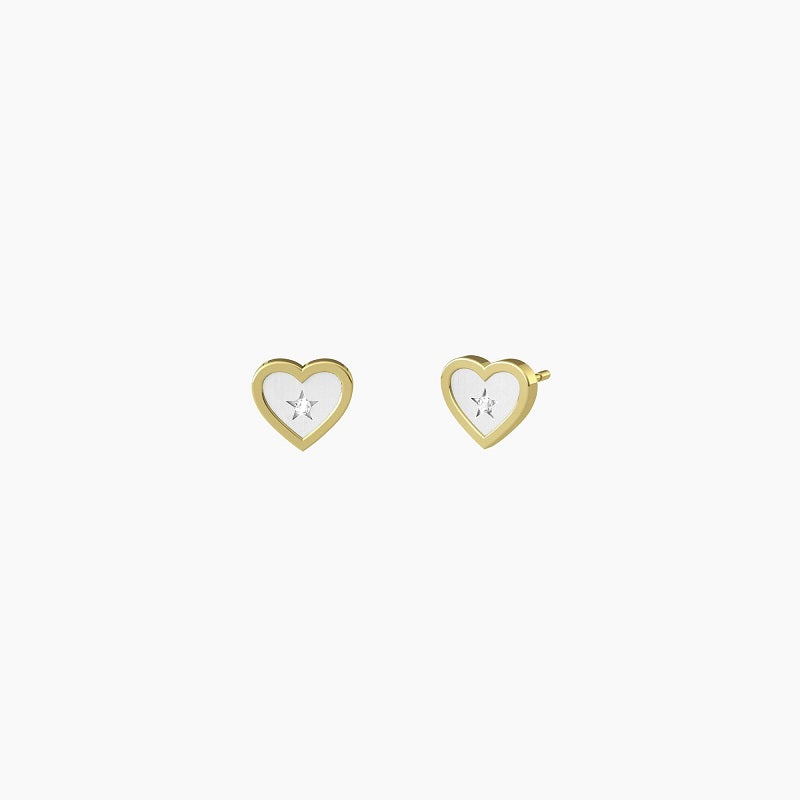 Orecchini Da Donna A Cuore Con Bordo Dorato E Cristallo Kidult 761005