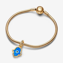 Load image into Gallery viewer, Charm Pendente Mano di Fatima Opale Blu
