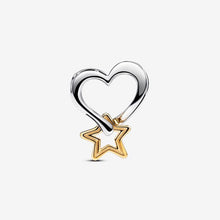 Load image into Gallery viewer, Charm Openwork Cuore e Stella "My Lucky Star"
