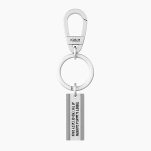 Kidult 781004 steel key ring with rectangular pendant