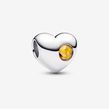 Carica l'immagine nel visualizzatore di Gallery, Charm Cuore con Pietra Miele Novembre da incidere
