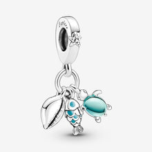 Load image into Gallery viewer, Charm Pendente Pesciolino, Tartaruga Marina e Conchiglia
