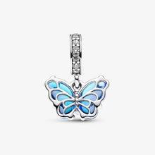 Cargar imagen en el visor de la galería, Charm Pendente Farfalla Vetro di Murano Blu
