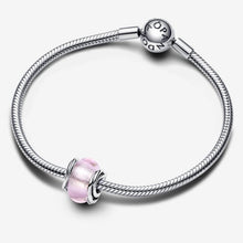 Cargar imagen en el visor de la galería, Charm Vetro di Murano Rosa e Cerchi
