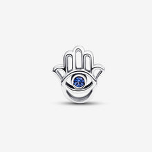 Carica l'immagine nel visualizzatore di Gallery, Charm Openwork Mano di Fatima Pietra Blu

