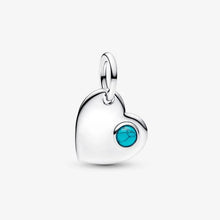 Cargar imagen en el visor de la galería, Charm Pendente Cuore con Pietra Turchese Dicembre

