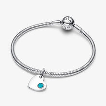 Cargar imagen en el visor de la galería, Charm Pendente Cuore con Pietra Turchese Dicembre
