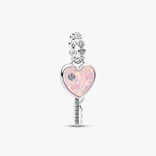 Load image into Gallery viewer, Charm Pendente Chiave a Cuore Opale Rosa
