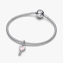 Load image into Gallery viewer, Charm Pendente Chiave a Cuore Opale Rosa
