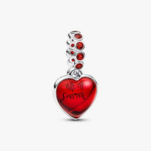 Cargar imagen en el visor de la galería, Charm Pendente Doppio Cuore Vetro di Murano Rosso
