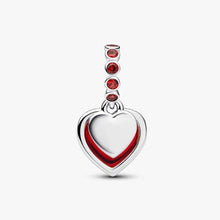 Cargar imagen en el visor de la galería, Charm Pendente Doppio Cuore Vetro di Murano Rosso
