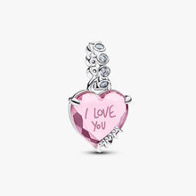 Load image into Gallery viewer, Charm Pendente Cuore Rosa Ti Voglio Bene Mamma
