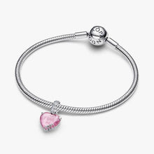 Load image into Gallery viewer, Charm Pendente Cuore Rosa Ti Voglio Bene Mamma

