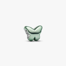 Load image into Gallery viewer, Mini Charm Farfalla effetto metallico verde
