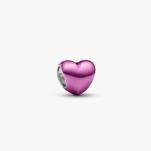 Cargar imagen en el visor de la galería, Mini Charm Cuore effetto metallico rosa
