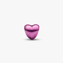 Load image into Gallery viewer, Mini Charm Cuore effetto metallico rosa
