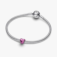 Load image into Gallery viewer, Mini Charm Cuore effetto metallico rosa
